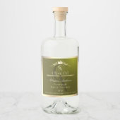 Étiquette de produit vert olive avec monogramme à  (Devant)