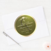 Étiquette de produit vert olive avec Monogramme de (Enveloppe)