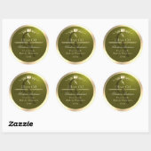 Étiquette de produit vert olive avec Monogramme de (Feuille)