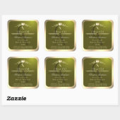 Étiquette de produit vert olive avec Monogramme de (Feuille)