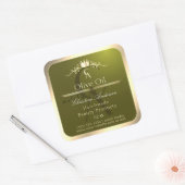 Étiquette de produit vert olive avec Monogramme de (Enveloppe)