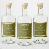 Étiquette de produit vert olive Gold Frame Rose Vi (Bouteilles)