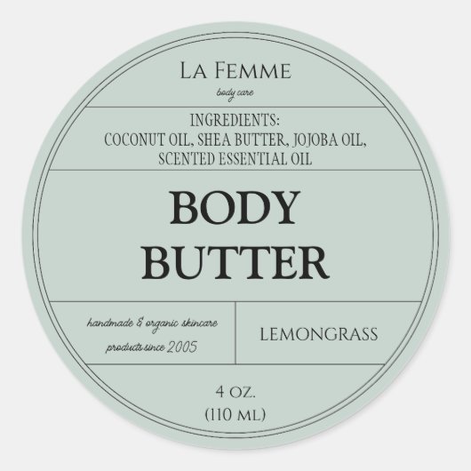 Étiquette de produits cosmétiques minimaux bleu cl (Devant)