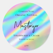 Étiquette de produits de beauté holographique Faux