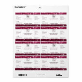 Étiquette de produits de parties scintillant moder (Feuille entière)