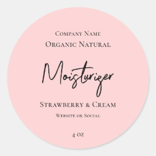 Étiquette de produits de soins de la peau rose et