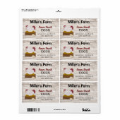 Étiquette de produits d'oeufs frais de ferme (Feuille entière)