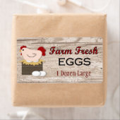 Étiquette de produits d'oeufs frais de ferme (En situation)