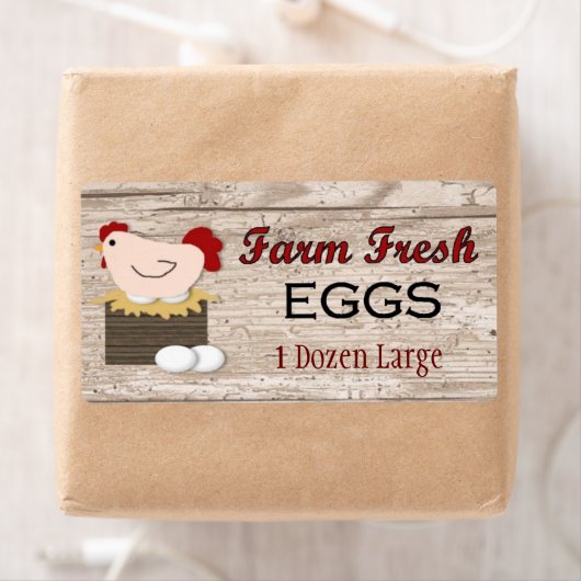 Étiquette de produits d'oeufs frais de ferme (En situation)