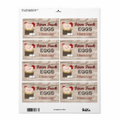 Étiquette de produits d'oeufs frais de ferme (Feuille entière)