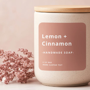 Étiquette de produits en terre cuite minima carré