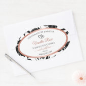 Étiquette de produits floraux noir et blanc Rose o (Enveloppe)
