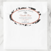 Étiquette de produits floraux noir et blanc Rose o (Sac)