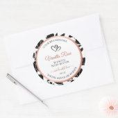 Étiquette de produits floraux noir et blanc Rose o (Enveloppe)