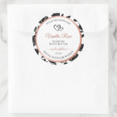 Étiquette de produits floraux noir et blanc Rose o (Sac)