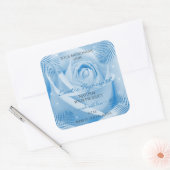 Étiquette de produits floraux Rose bleu avec Feuil (Enveloppe)