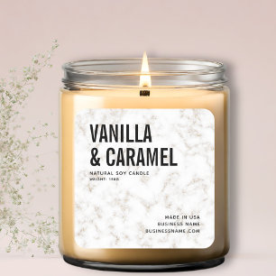 Étiquette de produits minimaliste en marbre blanc