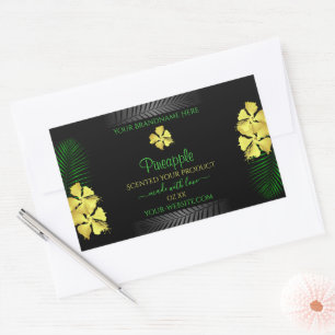 Étiquette de produits noirs Jaune Vert Hawaiienne