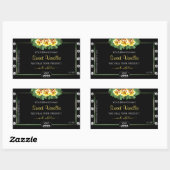 Étiquette de produits noirs Vert Jaune Roses Bijou (Feuille)