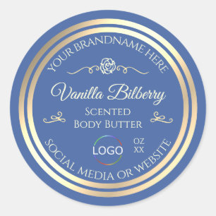 Étiquette de produits Ocean Blue avec cadre et log