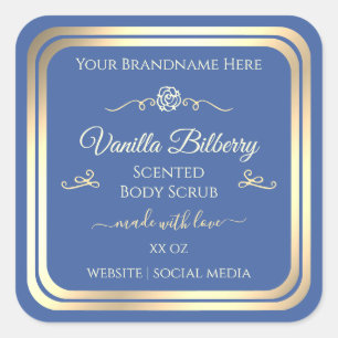 Étiquette de produits Ocean Blue Gold Frame Rose V