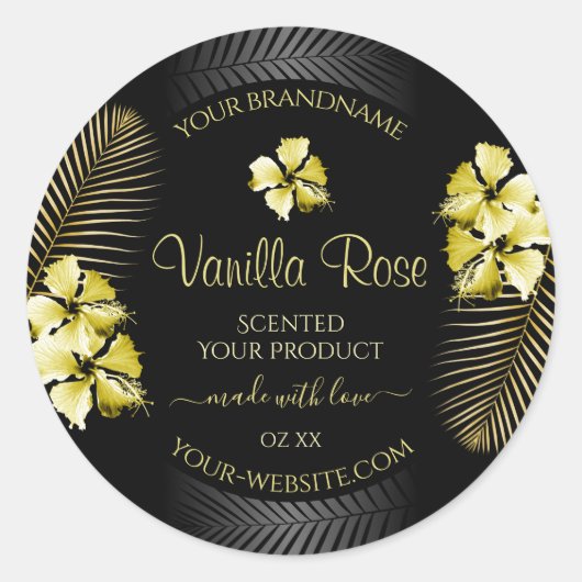 Étiquette de produits Tropical Black Gold Fleurs h (Devant)