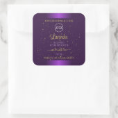 Étiquette de produits violet moderne Parties scint (Sac)