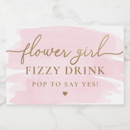 Étiquette de proposition de fille de couleur rose (Étiquettes simples)