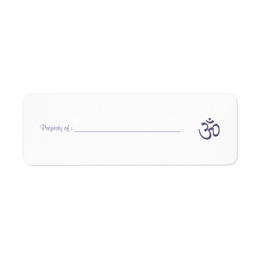 Étiquette de propriété Symbole Om violet (Devant)