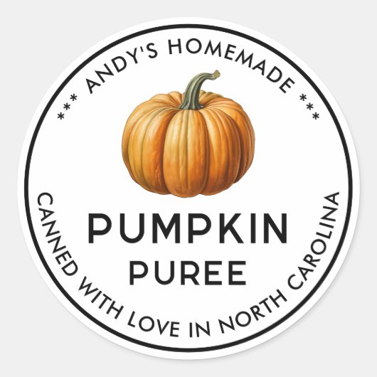 étiquette de purée citrouille (Devant)