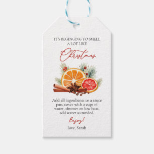 Étiquette de recette de pot-pourri de Noël personn