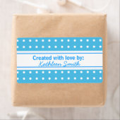 Étiquette de recettes/cadeaux Polka-points bleu (En situation)