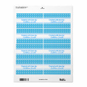 Étiquette de recettes/cadeaux Polka-points bleu (Feuille entière)