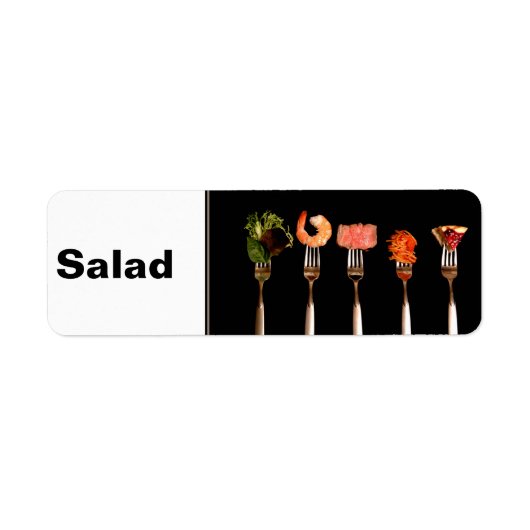 Étiquette de recettes de cuisine moderne sur fourc (Devant)
