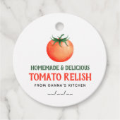 Étiquette de Relish Tomato fait maison avec tomate (Devant)