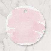 Étiquette de remerciement à motif aquarelle rose (Dos)