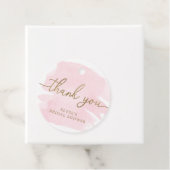 Étiquette de remerciement à motif aquarelle rose (En situation)