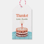 Étiquette de remerciement avec gâteau et bougie (Devant)