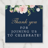 Étiquette de Remerciement Bleu Nuit Or (Dos)