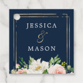 Étiquette de Remerciement Bleu Nuit Or (Devant)