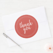 Étiquette de remerciement chic script rouge chaud (Enveloppe)