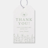 Étiquette de remerciement de baby shower Floral Sa (Devant)
