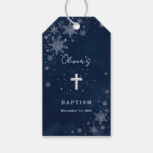 Étiquette de remerciement de baptême d'hiver Floco (Devant)