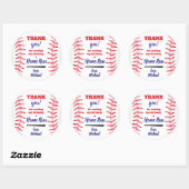 étiquette de remerciement de baseball. Baseball pe (Feuille)