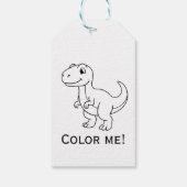 Étiquette de remerciement de dinosaure avec activi (Dos)