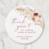 Étiquette de remerciement de douche Boho Herbe de (Devant)