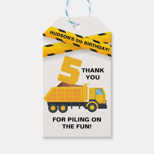 Étiquette de remerciement de fête de construction  (Devant)