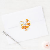 Étiquette de remerciement de feuille d'érable oran (Enveloppe)