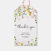 Étiquette de remerciement de fleur sauvage aquarel (Devant)