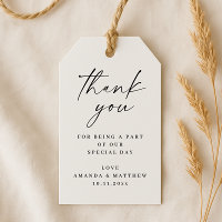 Étiquette de remerciement de mariage à écriture ne